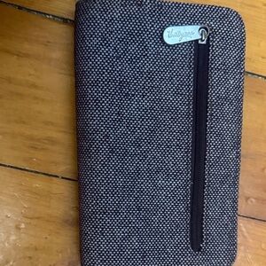 Thirty one Gray Woven Zip-Around Wallet with Front Zip Pocket